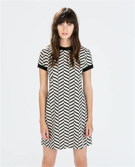 zara black white striped dress.